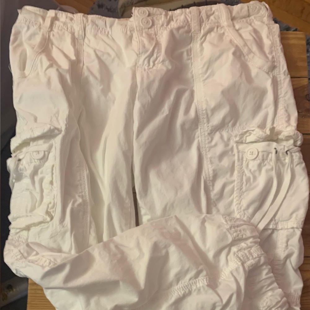 2/$5 NOBO White and Tan Cargo Pants